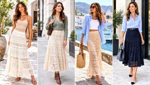 30 Layered Crochet Skirt Outfit Ideas for Playful Texture