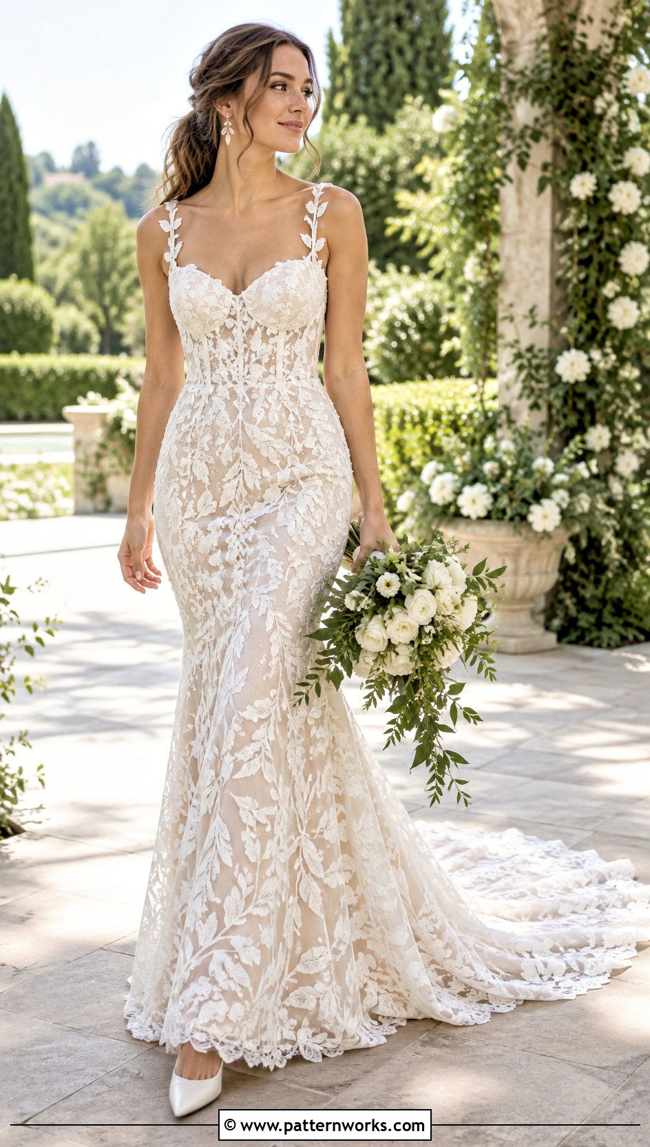 Leaf And Vine Crochet Fit And Flare Wedding Dress - 24 Irish Crochet Wedding Dress outfit ideas
