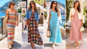 30 Long Crochet Dress Outfit Ideas for Beach Getaways