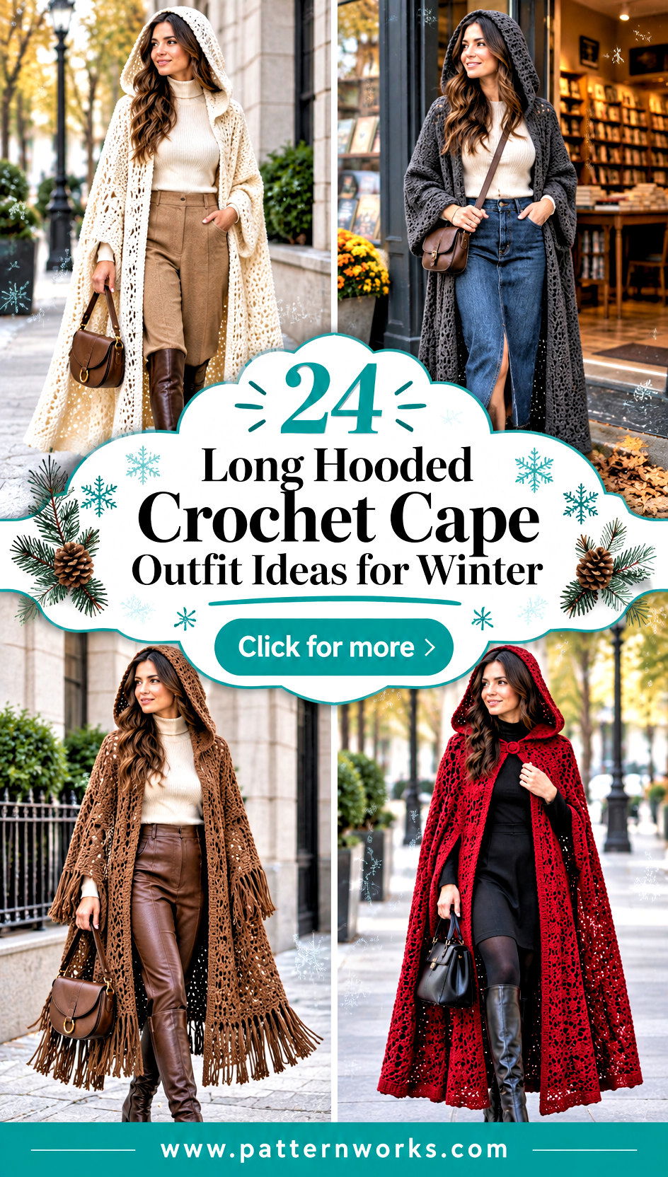24 Long Hooded Crochet Cape Outfit Ideas for Winter - 24 Long Hooded Crochet Cape Outfit Ideas for Winter