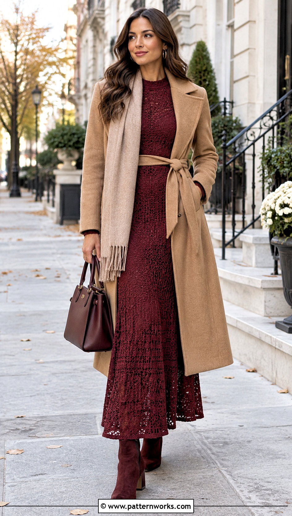 Long Sleeve Crochet Gown Dress With Ankle Boots - 24 Crochet Gown Dress outfit ideas