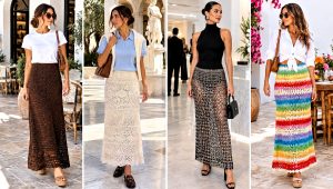 30 Maxi Crochet Skirt Outfit Ideas for Summer Days