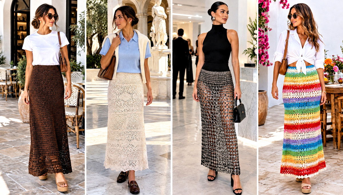 30 Maxi Crochet Skirt Outfit Ideas for Summer Days
