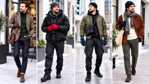 24 Men's Crochet Mittens Outfit Ideas for Cold Days