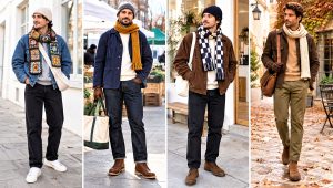 30 Men's Crochet Scarf Outfit Ideas for Polished Layers