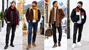30 Men's Crochet Scarf Outfit Ideas for Smart Casual Days