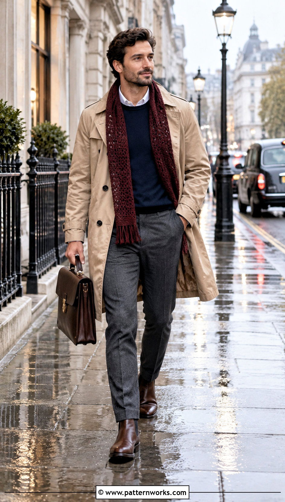 Mens Crochet Scarf Outfit With Trench Coat - 30 men's crochet scarf outfit ideas