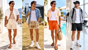 18 Men's Crochet Shorts Outfit Ideas for Sunny Getaways