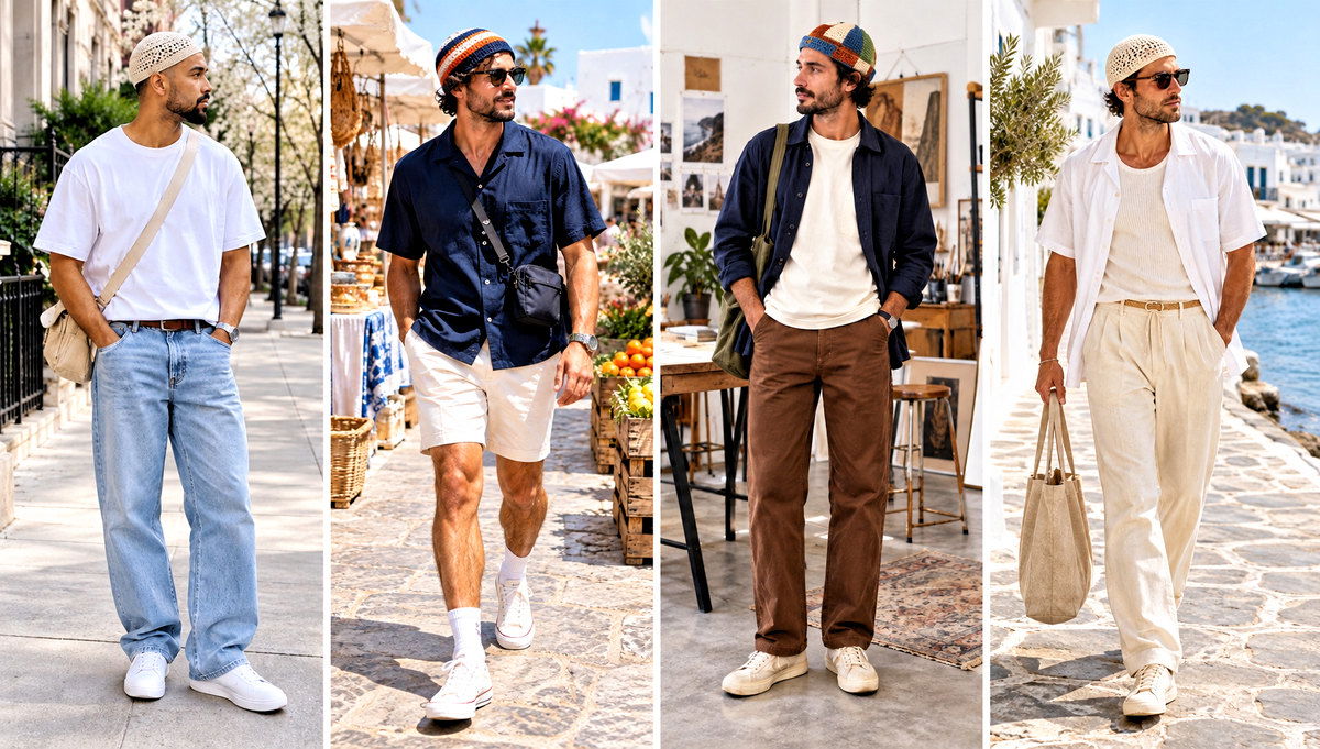 24 Mens Crochet Skull Cap Outfit Ideas for Street Style