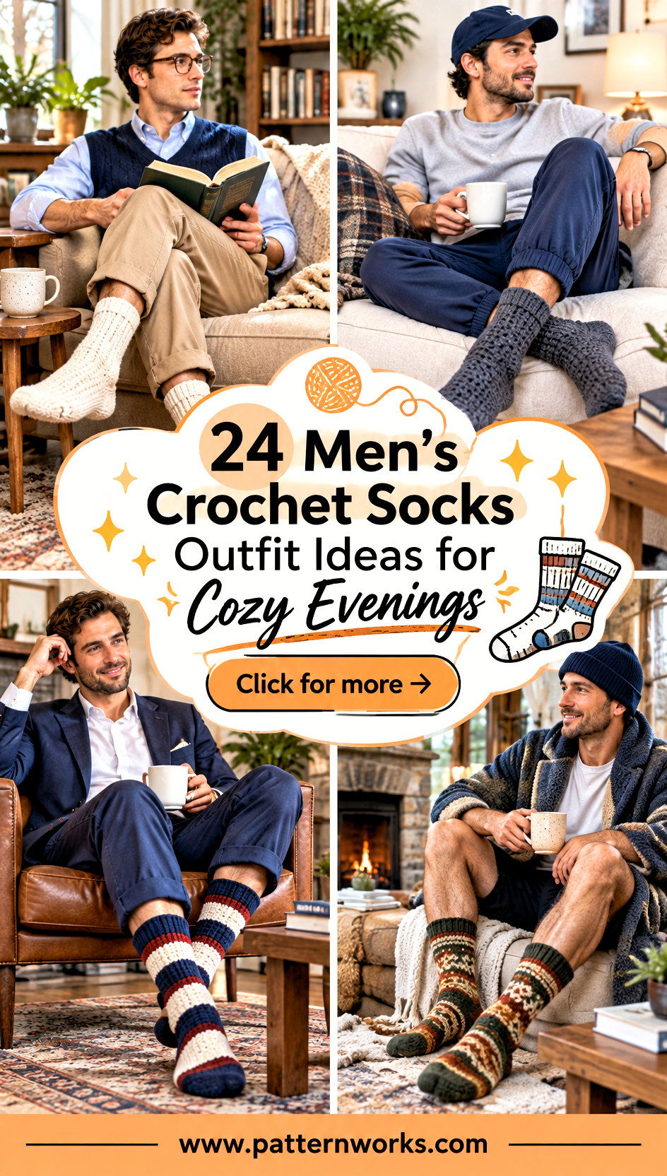 24 Mens Crochet Socks Outfit Ideas for Cozy Evenings - 24 Men's Crochet Socks Outfit Ideas for Cozy Evenings