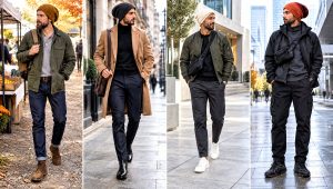 18 Men's Slouch Crochet Beanie Outfit Ideas for Fall