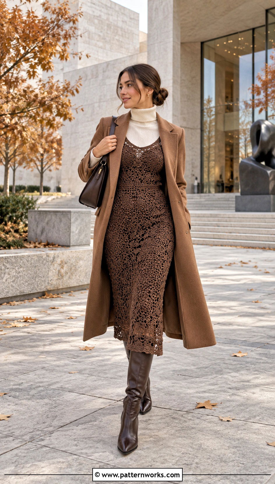 Meshki Crochet Dress With Turtleneck And Boots - 30 Meshki Crochet Dress outfit ideas