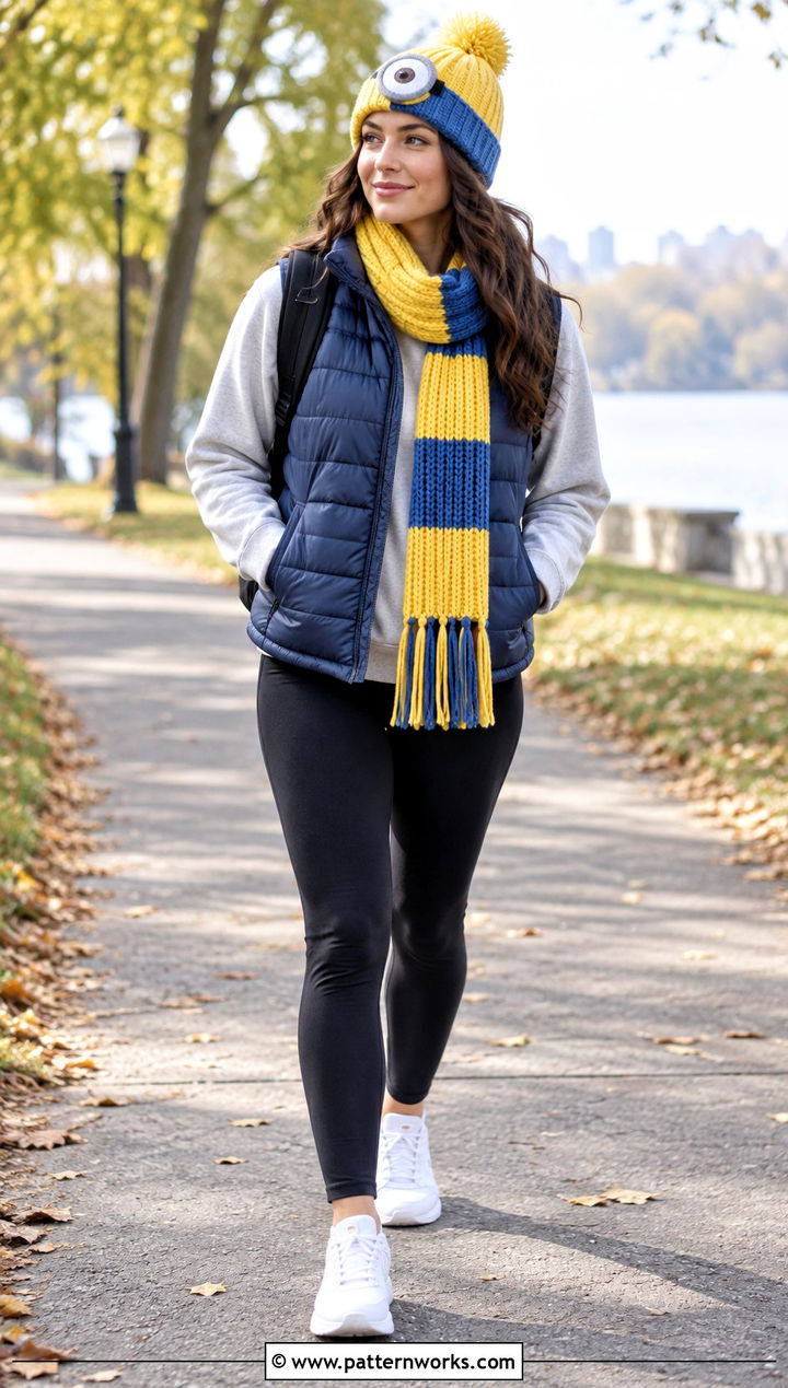 Minion Crochet Pom Pom Hat And Ribbed Scarf Outfit - 18 minion-themed crochet hat and scarf outfit ideas