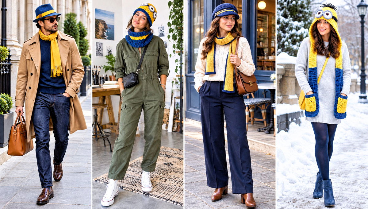 18 Minion-Themed Crochet Hat and Scarf Outfit Ideas