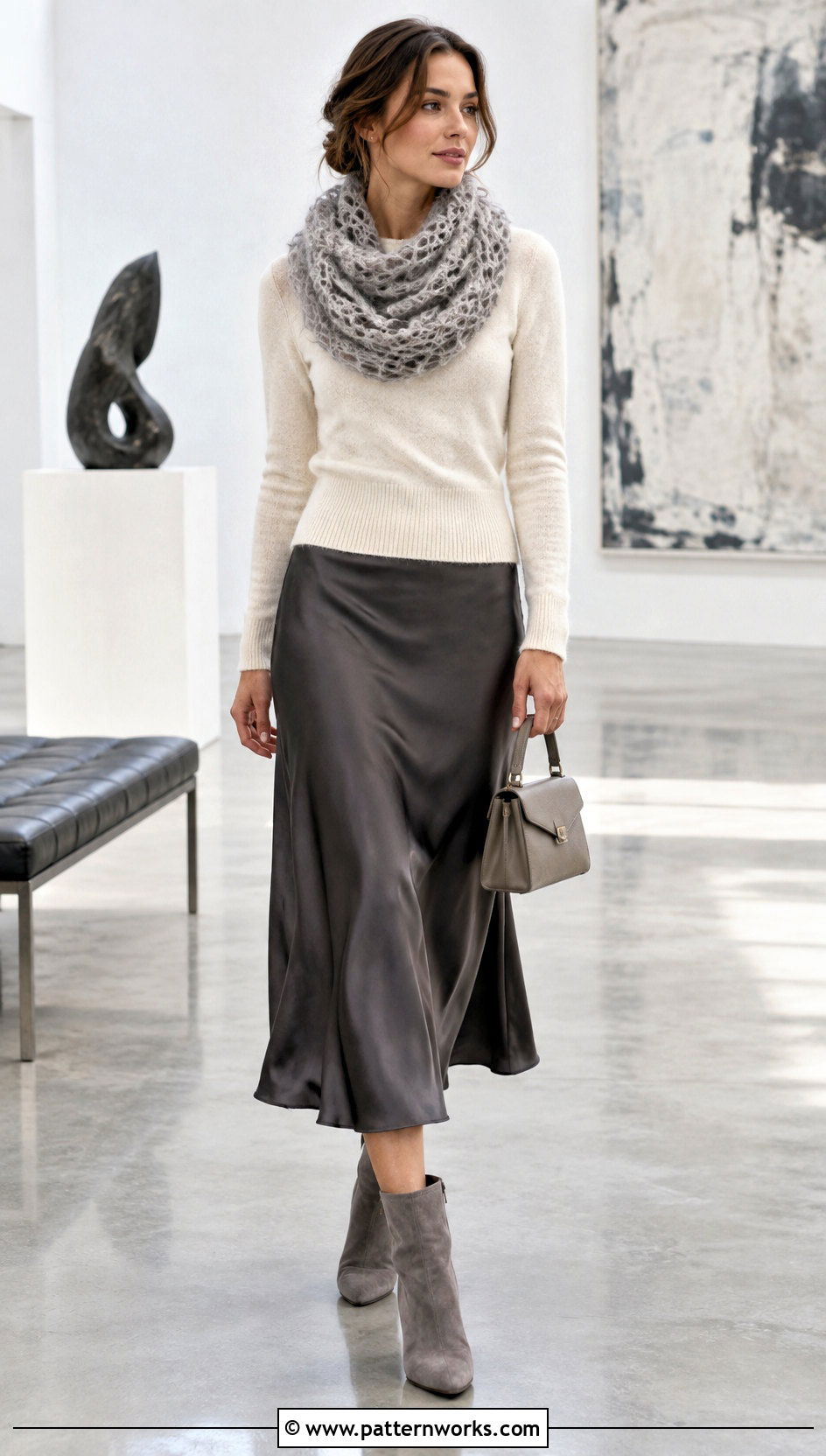 Mohair Crochet Tube Scarf With Slip Skirt - 18 Crochet Tube Scarf outfit ideas