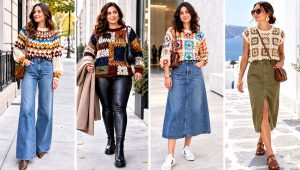 24 Mosaic Crochet Sweater Outfit Ideas for Everyday Wear