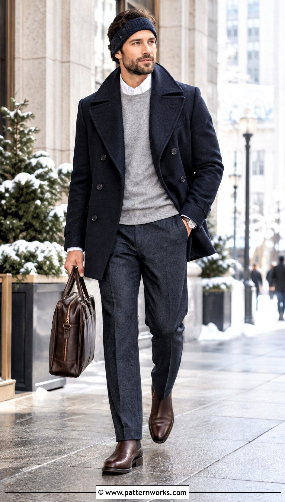 Navy Crochet Headband With Peacoat - 18 Crochet Headband For Men outfit ideas