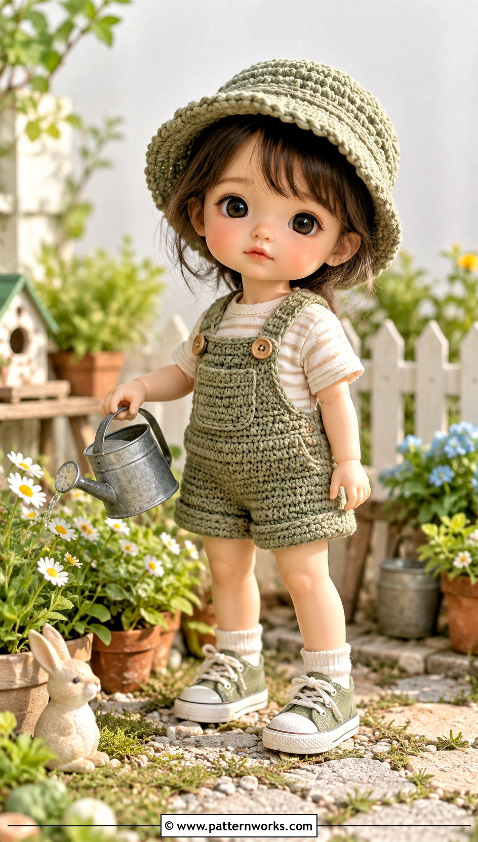 Nendoroid Crochet Overalls With Bucket Hat - 18 Nendoroid Crochet Clothes and outfit ideas