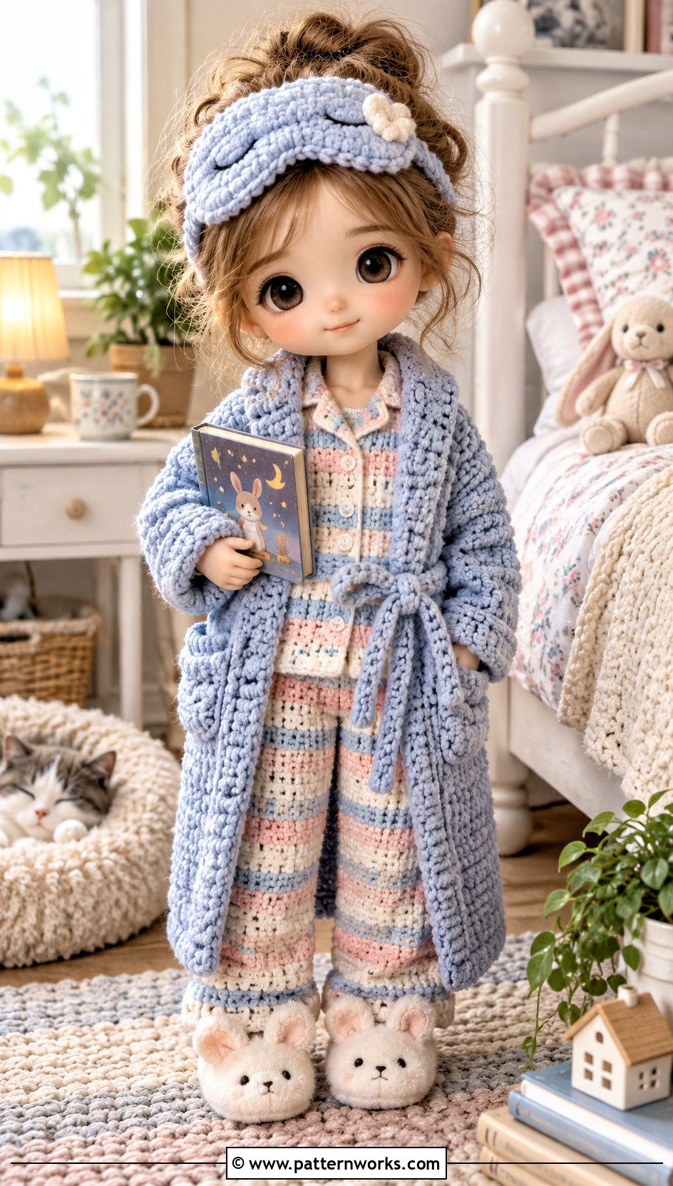 Nendoroid Crochet Pajama Set With Robe - 18 Nendoroid Crochet Clothes and outfit ideas