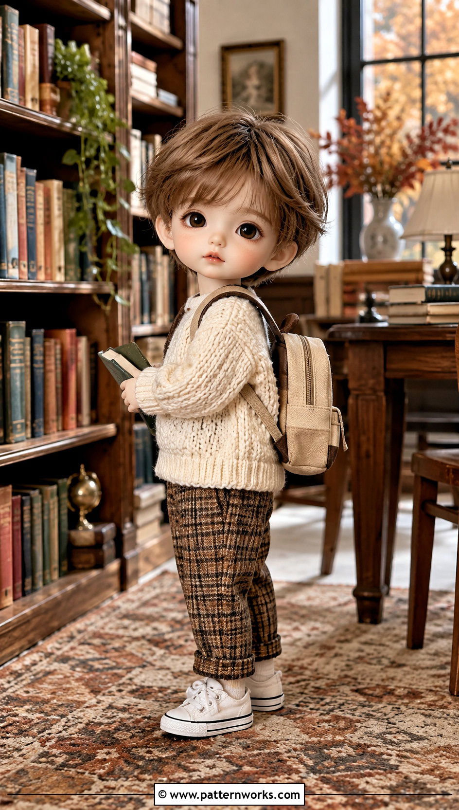 Nendoroid Crochet Sweater With Plaid Pants - 18 Nendoroid Crochet Clothes and outfit ideas