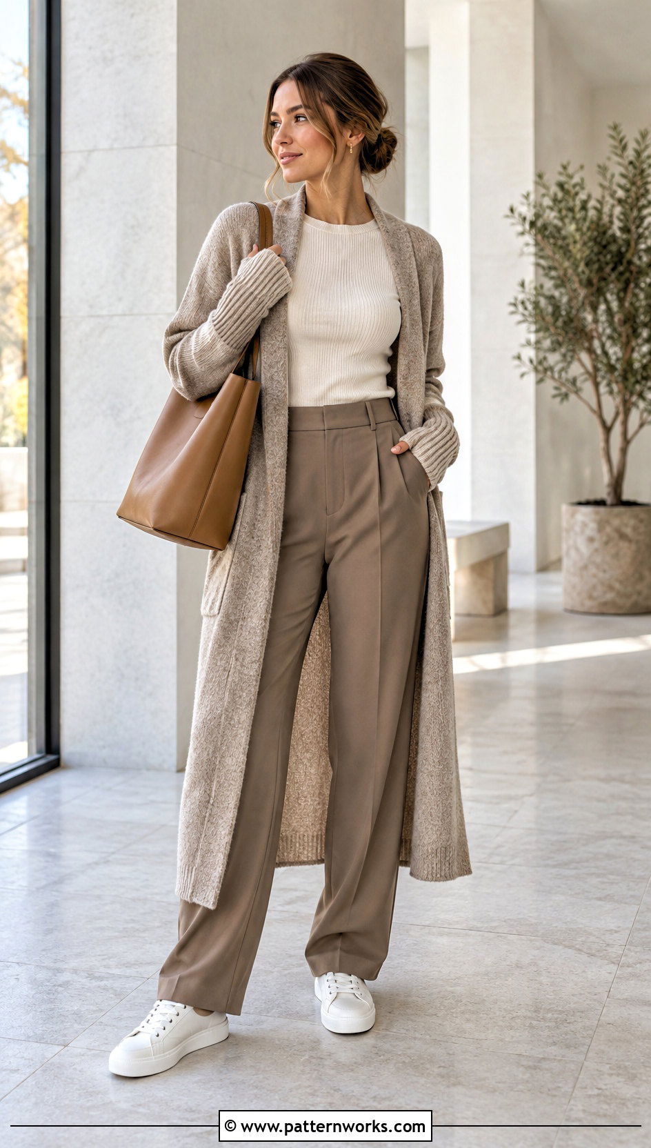Neutral Crochet Gloves With Minimalist Knit Outfit - 24 crochet glove outfit ideas