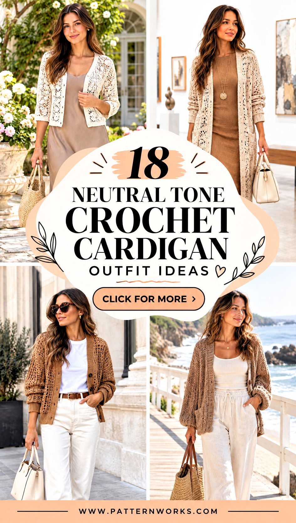 18 Neutral Tone Crochet Cardigan Outfit Ideas for Easy Days - 18 Neutral Tone Crochet Cardigan Outfit Ideas for Easy Days