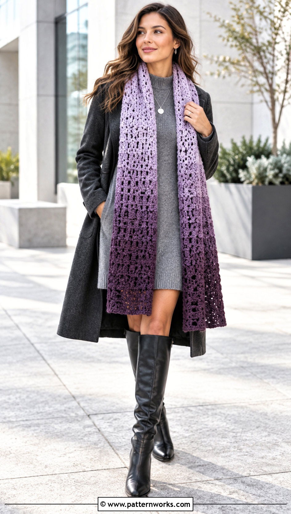 Ombre Crochet Scarf - 24 crochet scarf design ideas