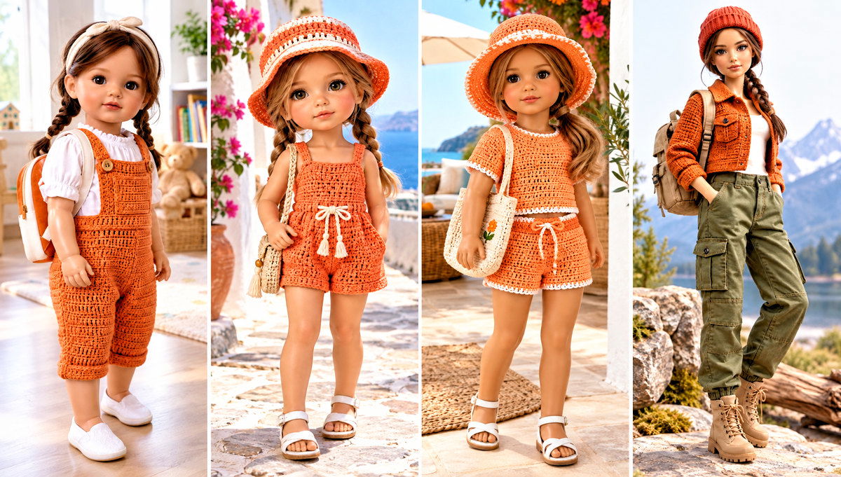 18 Orange Crochet Doll Clothes and Outfit Ideas for Play
