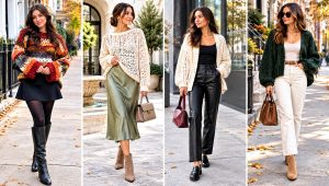 18 Oversize Crochet Sweater Outfit Ideas With Leggings