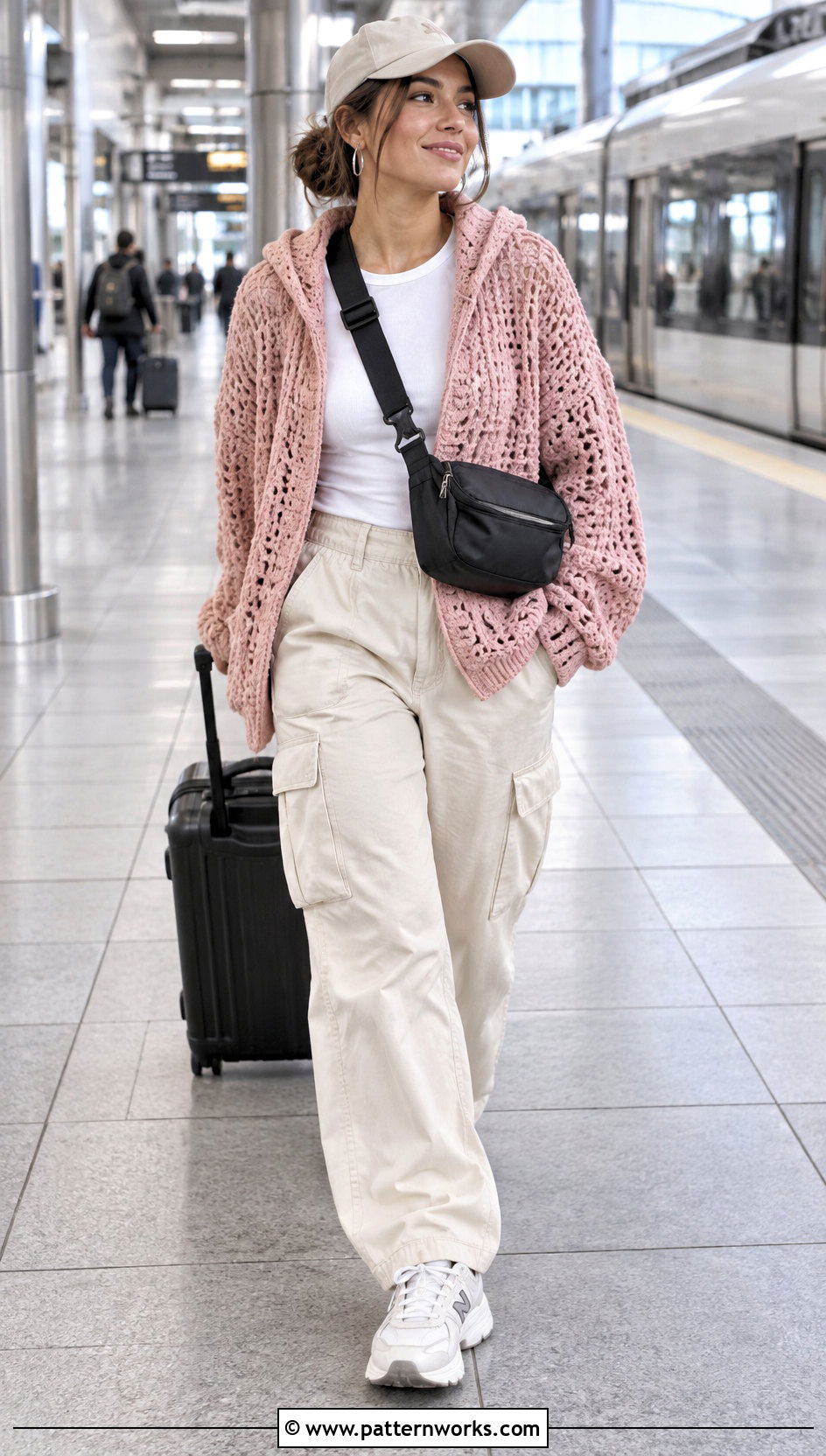 Pastel Crochet Hoodie With Cargo Pants - 24 Pastel Crochet Clothes and outfit ideas