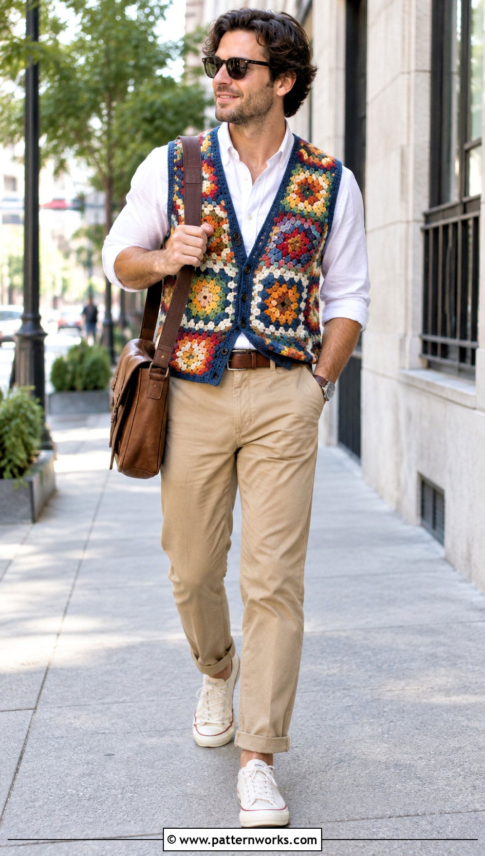 Paul McCartney Crochet Vest With Khaki Chinos And Canvas Shoes - 30 paul mccartney crochet vest outfit ideas