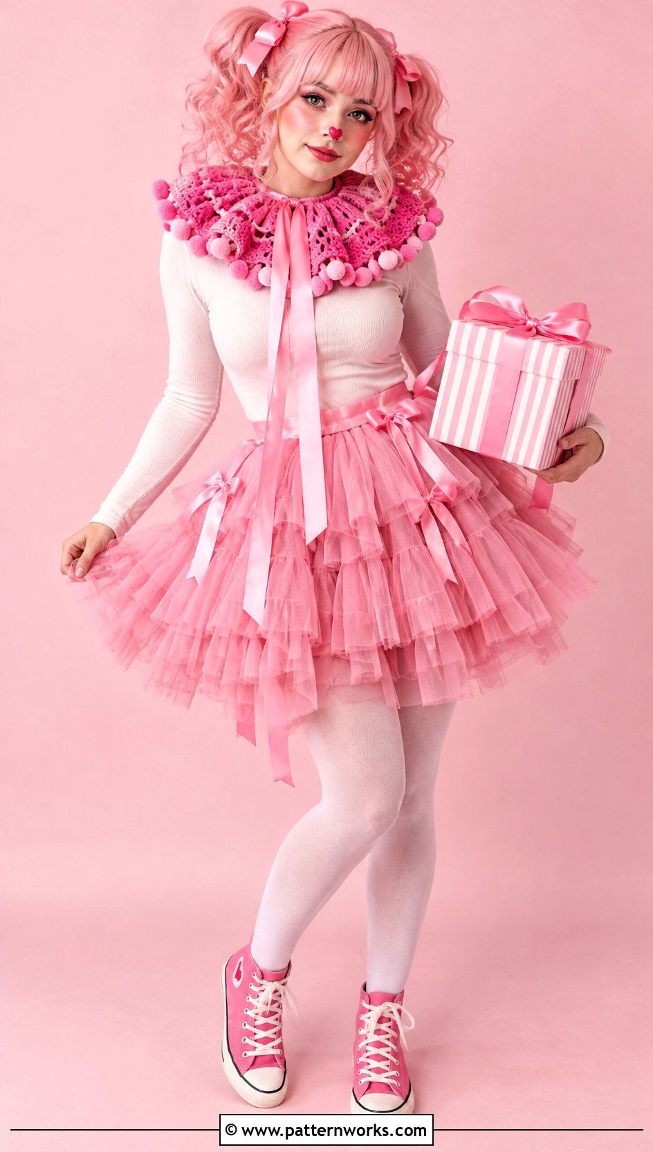 Pink Tulle Clown Crochet Ruffle Collar Outfit - 24 Clown Crochet Ruffle Collar outfit ideas