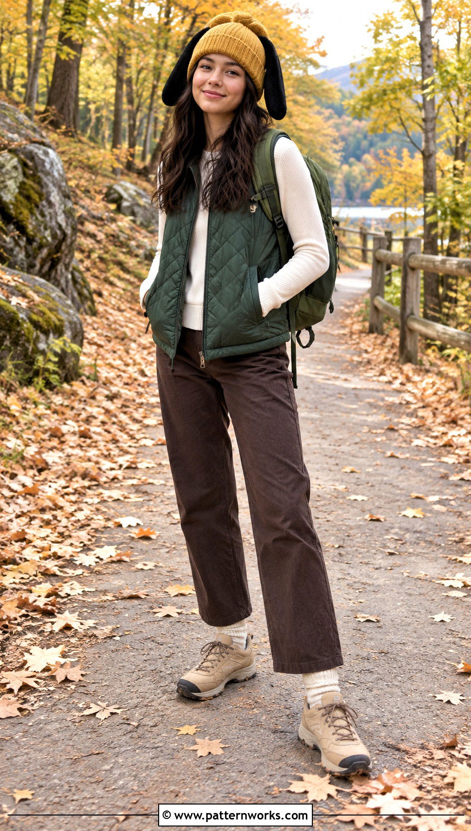 Pluto Crochet Beanie With Quilted Vest - 24 Crochet Disney Beanie outfit ideas