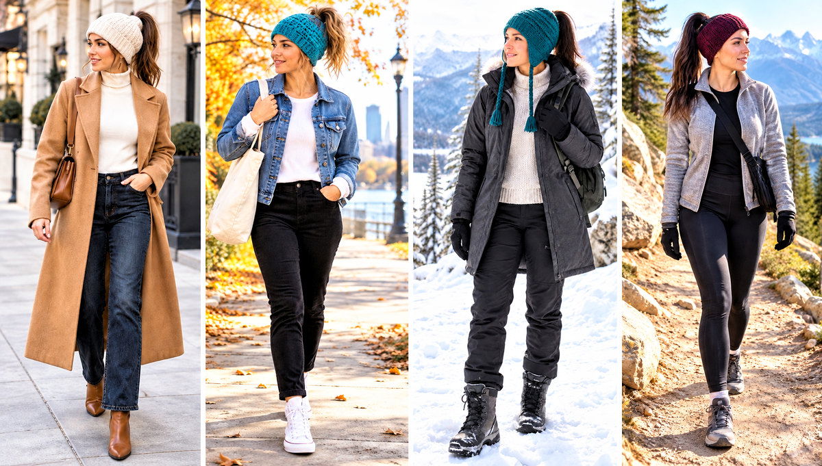 30 Ponytail Crochet Hat Outfit Ideas for Active Days