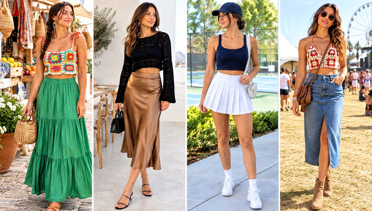 18 Quick Crochet Crop Top Outfit Ideas for Sunny Days