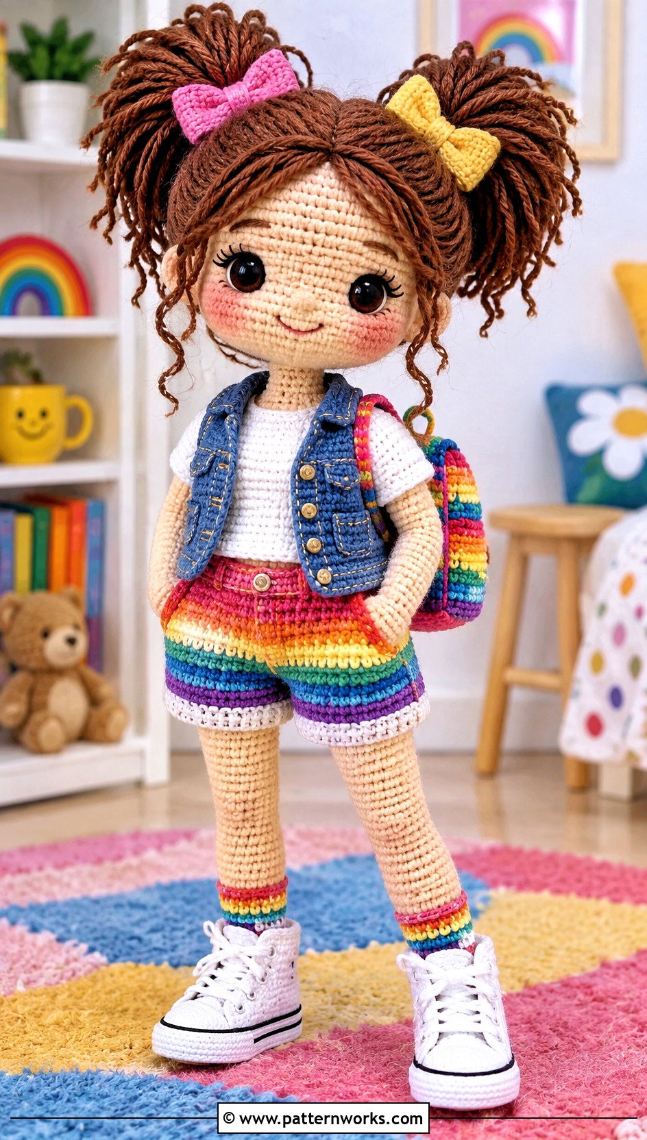 Rainbow Crochet Doll Shorts Outfit - 24 crochet doll shorts outfit ideas
