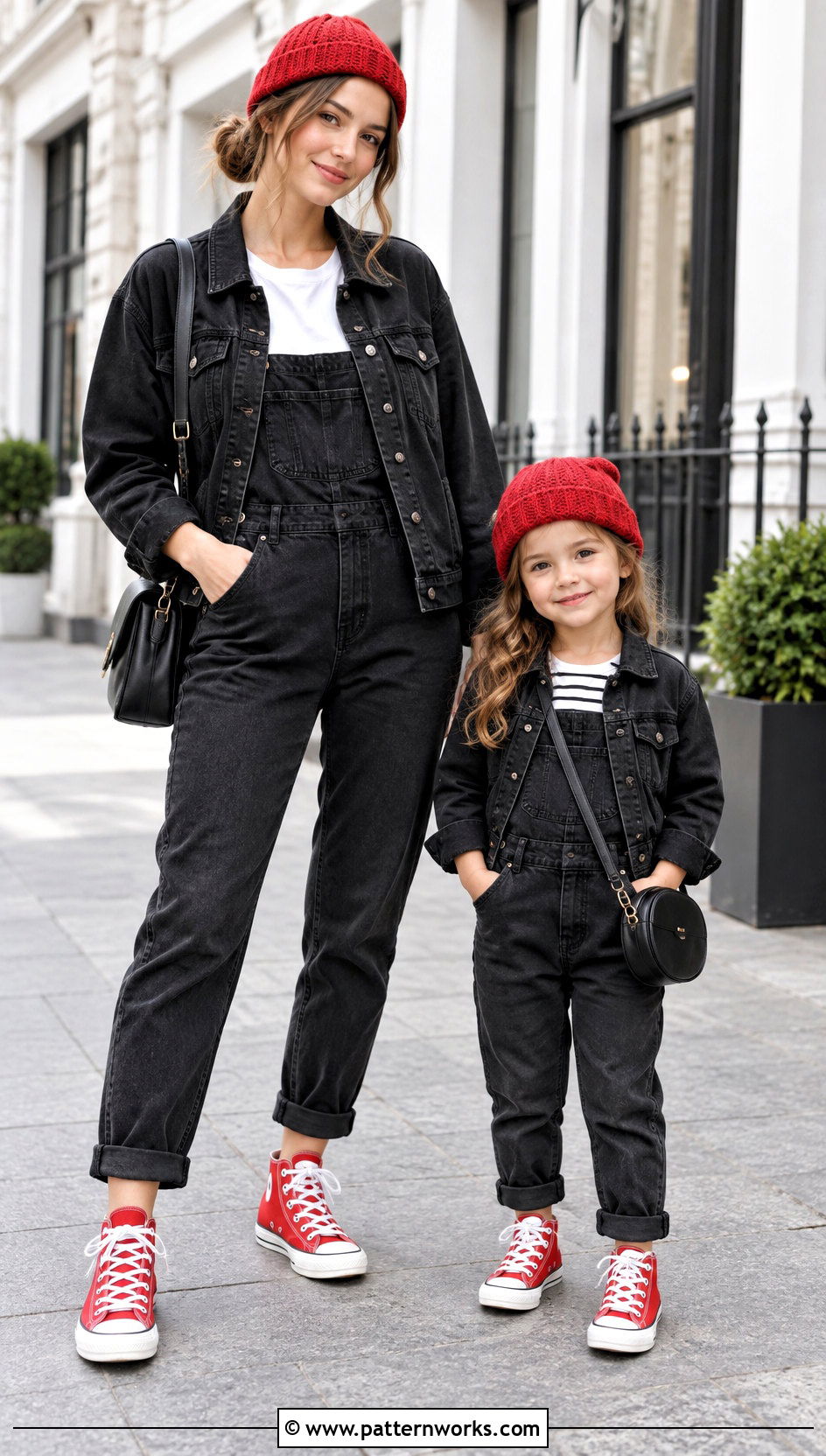 Red Crochet Beanie Outfit With Black Denim - 24 crochet mommy and me hats outfit ideas