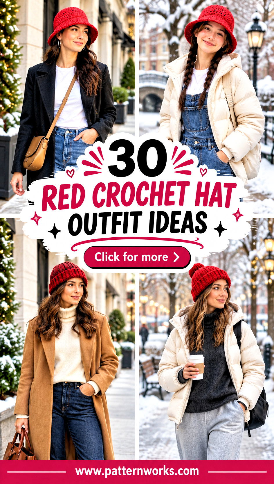 30 Red Crochet Hat Outfit Ideas for Bold Winter Looks
