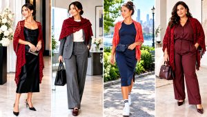 18 Red Crochet Shawl Outfit Ideas for Breezy Nights