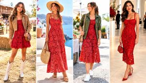 18 Red Floral Crochet Dress Outfit Ideas for Garden Parties