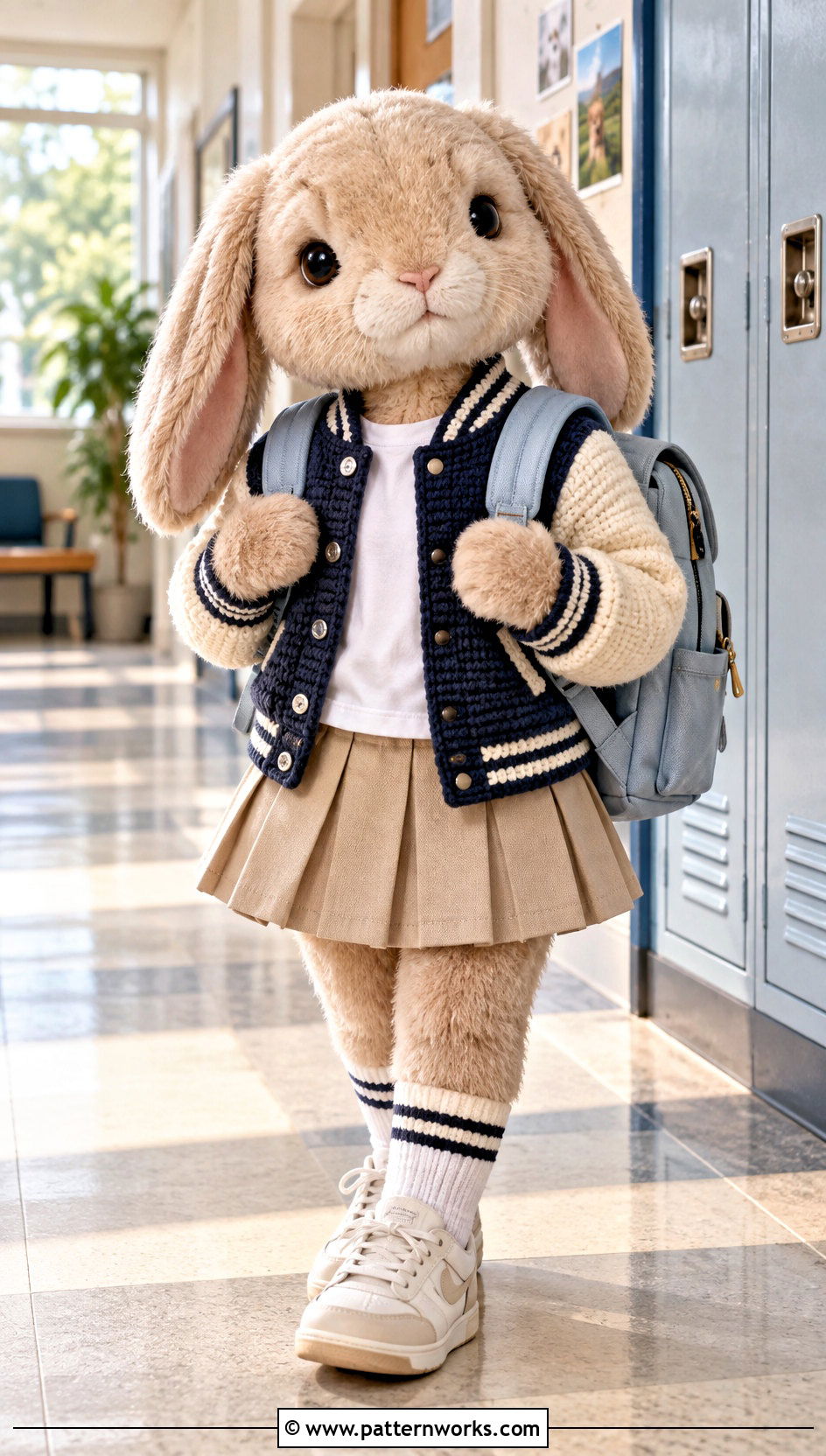 SKZOO Crochet Varsity Jacket And Pleated Skirt Outfit - 30 skzoo crochet clothes and outfit ideas
