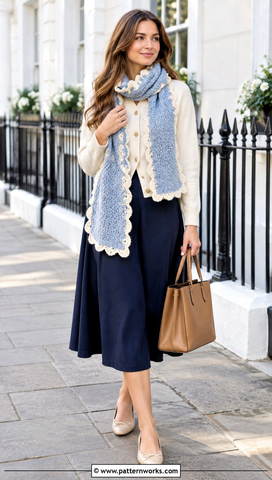 Scalloped Edge Crochet Scarf - 24 crochet scarf design ideas