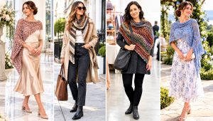 24 Sideways Crochet Shawl Outfit Ideas for Breezy Days