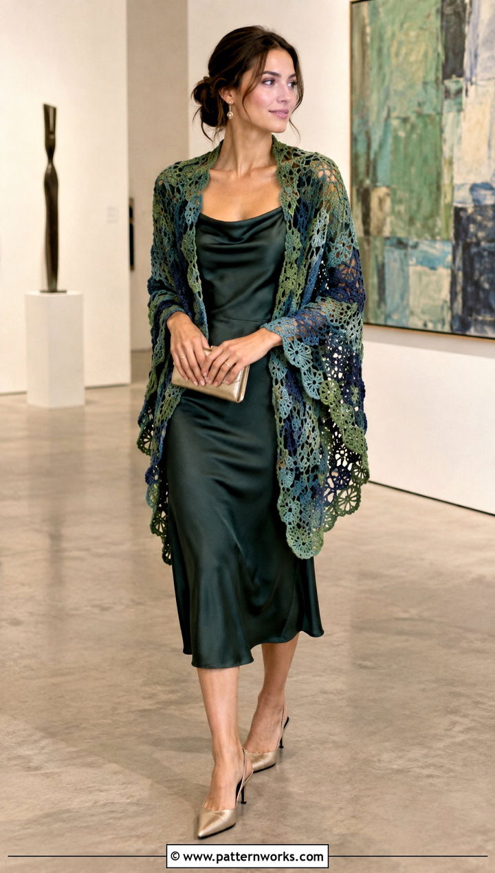 Sophie Digard Crochet Shawl With Satin Slip Dress And Slingbacks - 18 sophie digard crochet shawl outfit ideas