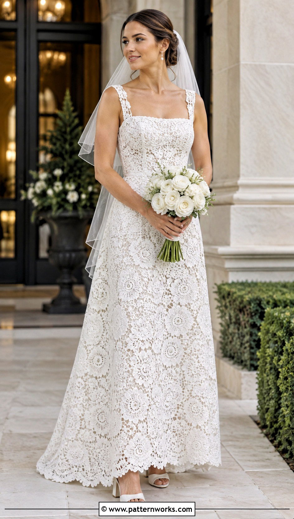 Square Neck Irish Crochet Wedding Dress - 24 Irish Crochet Wedding Dress outfit ideas