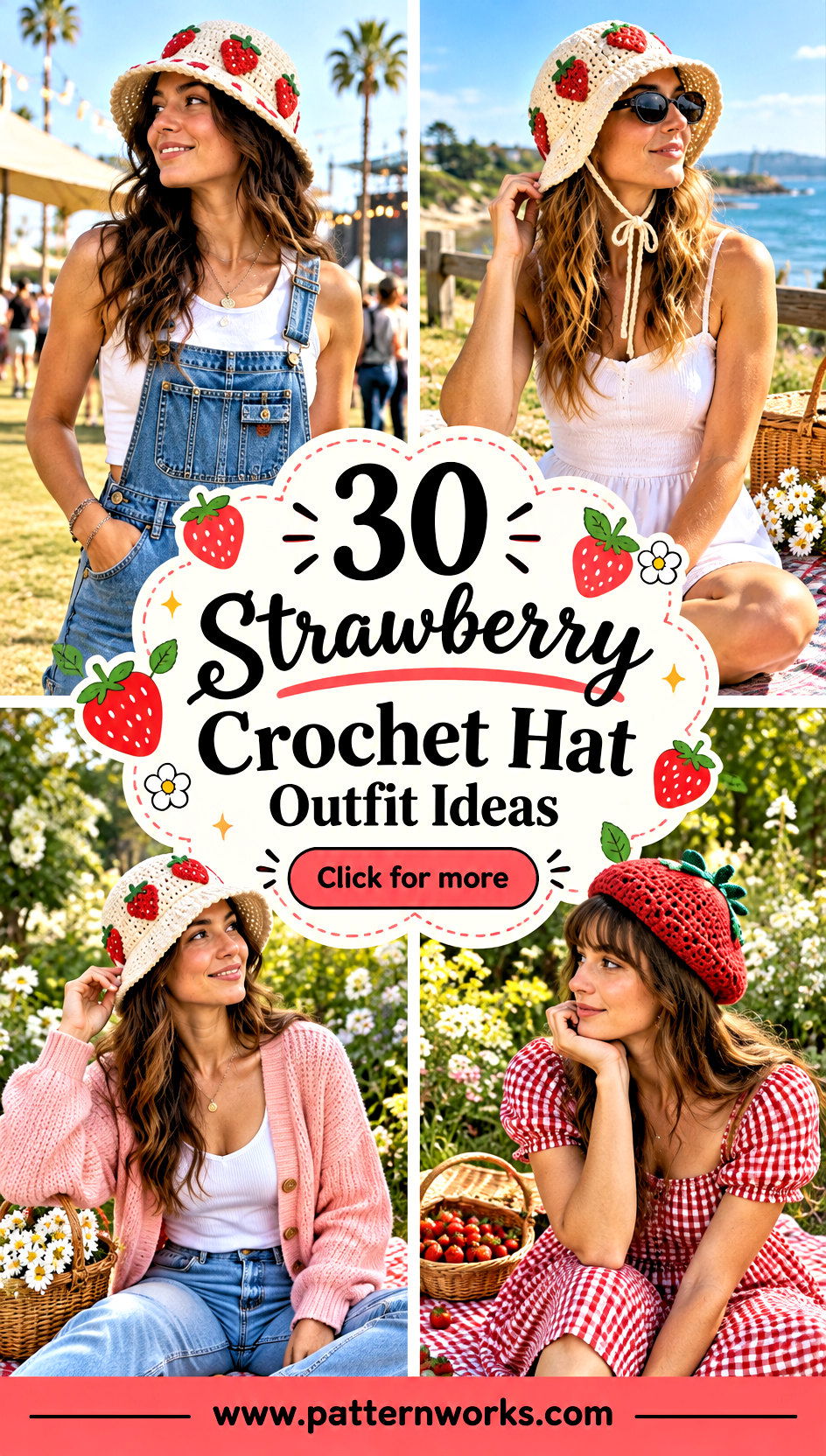 30 Strawberry Crochet Hat Outfit Ideas for Playful Looks - 30 Strawberry Crochet Hat Outfit Ideas for Playful Looks