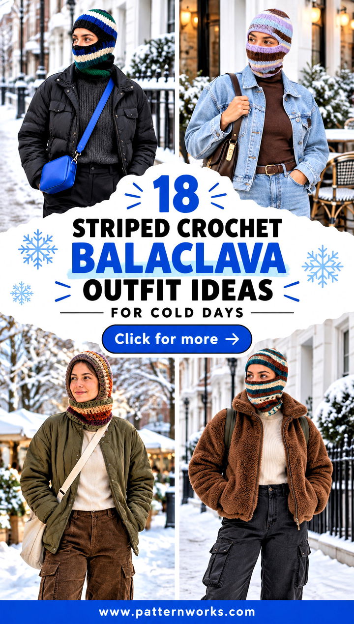 18 Striped Crochet Balaclava Outfit Ideas for Cold Days - 18 Striped Crochet Balaclava Outfit Ideas for Cold Days