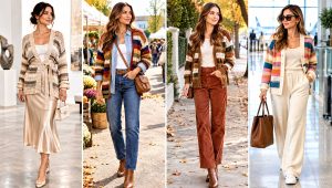 24 Striped Crochet Cardigan Outfit Ideas for Casual Layers