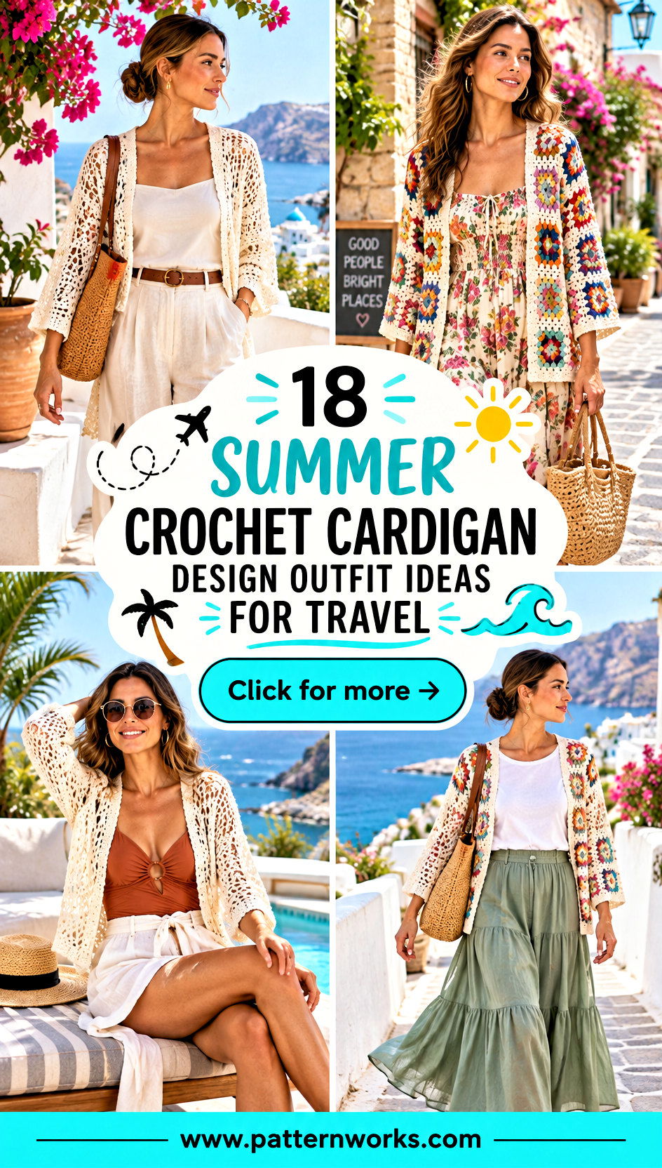 18 Summer Crochet Cardigan Design Outfit Ideas for Travel - 18 Summer Crochet Cardigan Design Outfit Ideas for Travel