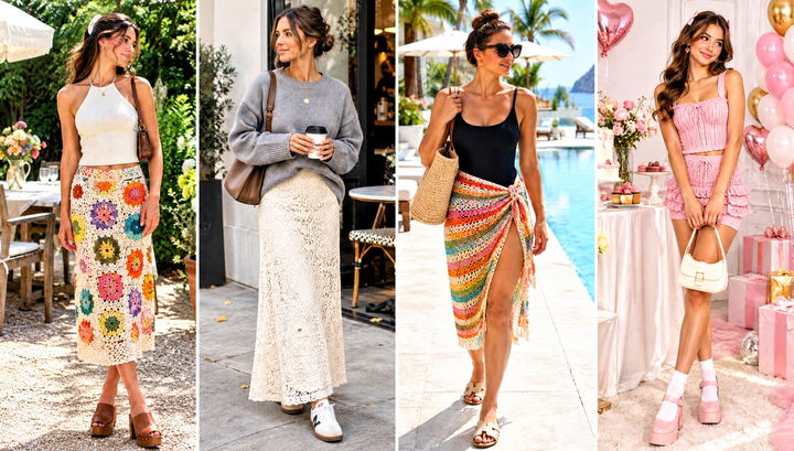 24 Sunday Kalogeras Crochet Skirt Outfit Ideas for Brunch